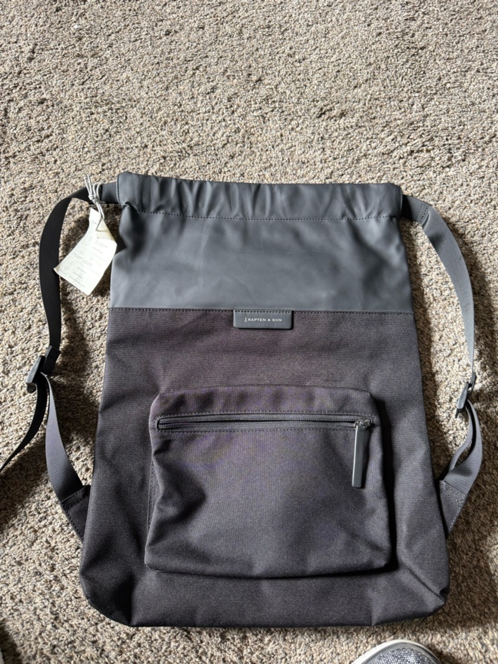 Gray Drawstring Canvas Backpack Kapten & Son